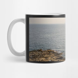 Lonely boat floating on the Mediterranean sea Mug